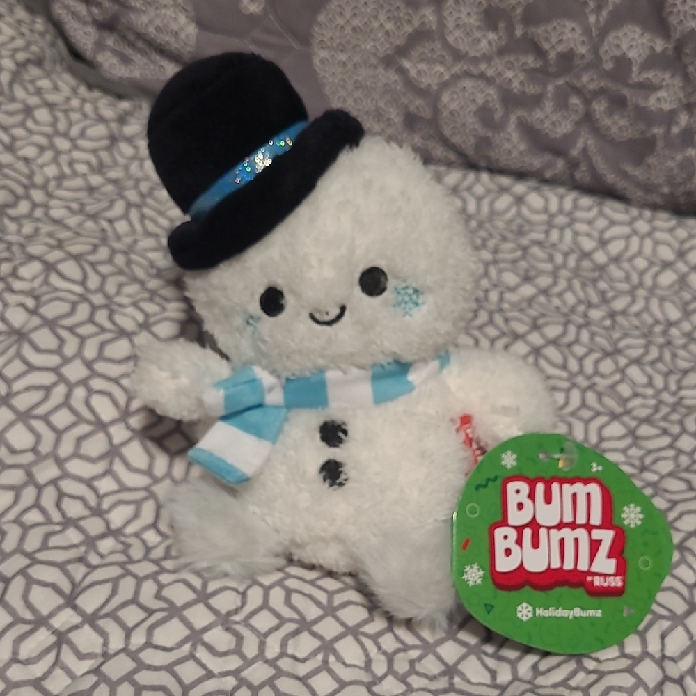 Snowman Plush with Blue Accents